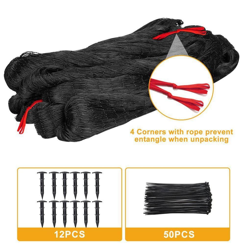 iminuo 50 ft. x 50 ft. Nylon Bird Netting with 2.4 in. Square Mesh Hawk Net, Poultry Netting for Chicken Run (3)