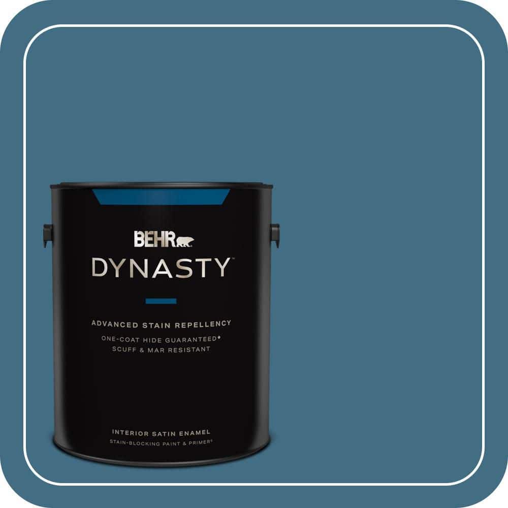 BEHR DYNASTY 1 gal. #PMD-24 Lake Stream Satin Enamel Interior Stain-Blocking Paint & Primer