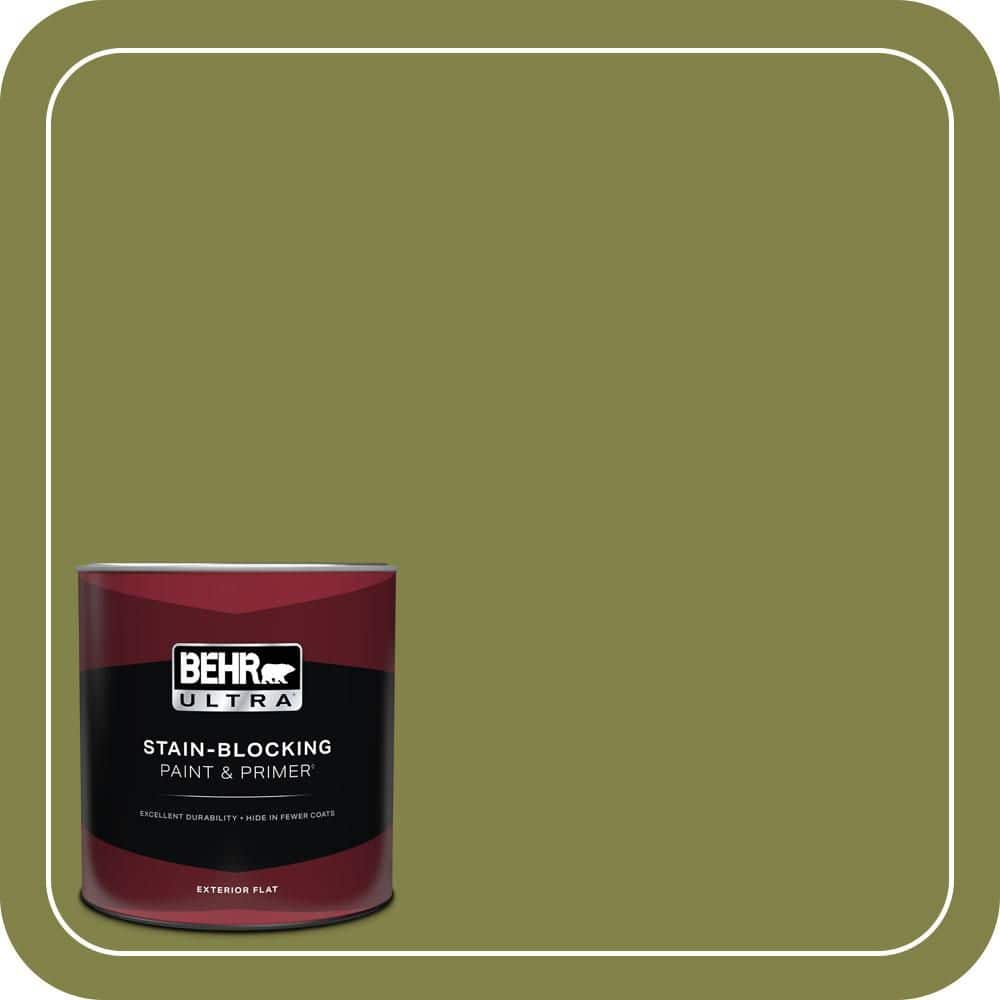 BEHR ULTRA 1 qt. #MQ6-61 Basil Chiffonade Flat Exterior Paint & Primer