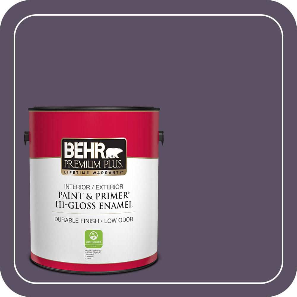 BEHR PREMIUM PLUS 1 gal. #660F-7 Napa Grape Hi-Gloss Enamel Interior/Exterior Paint & Primer