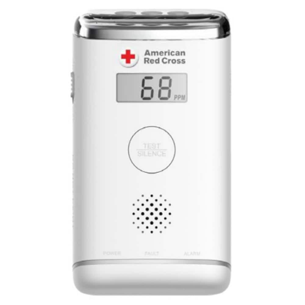 Eton American Red Cross Carbon Monoxide Detector with Flashlight - Plug-in Type CO Alarm Monitor with Digital Display