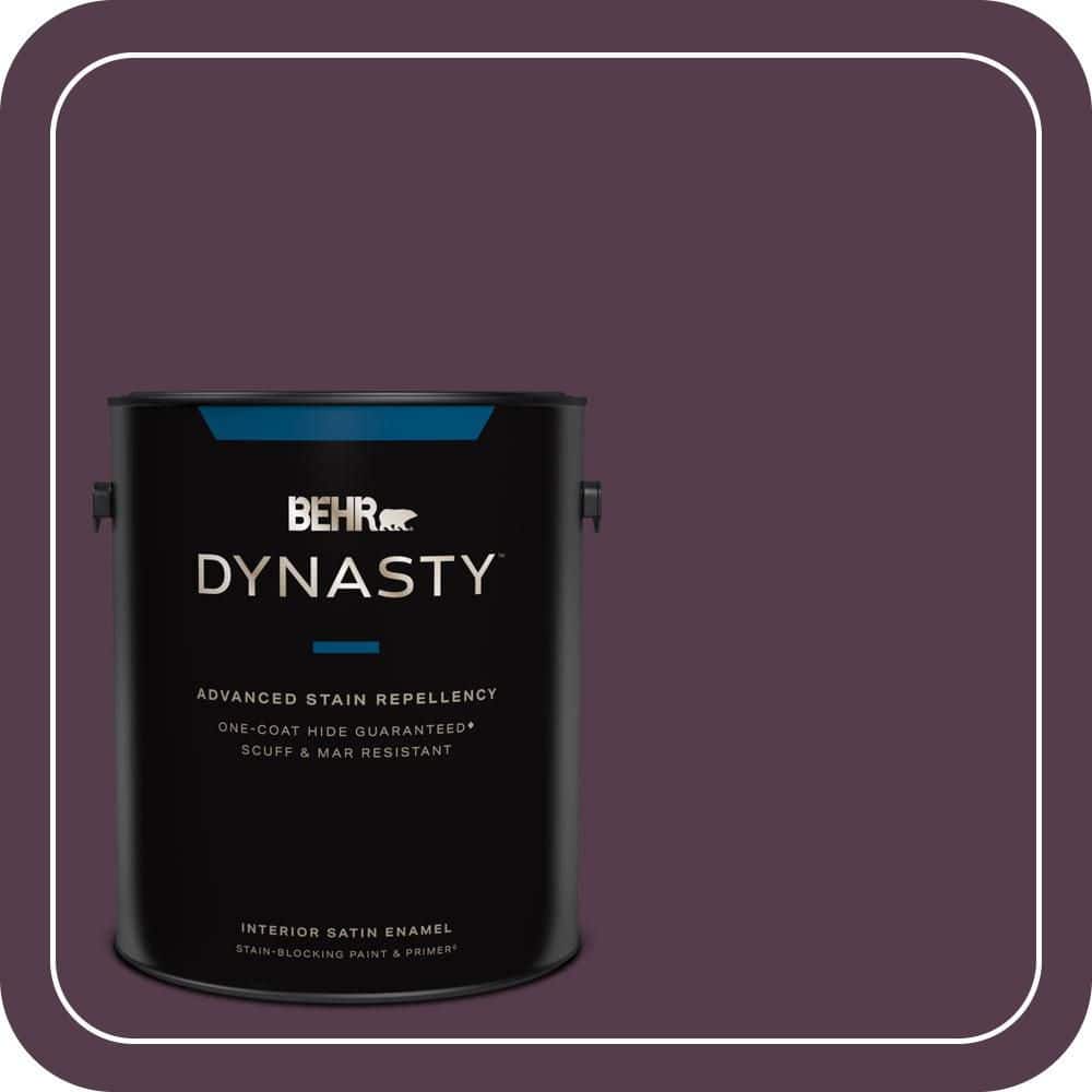 BEHR DYNASTY 1 gal. #T15-4 Your Majesty Satin Enamel Interior Stain-Blocking Paint and Primer