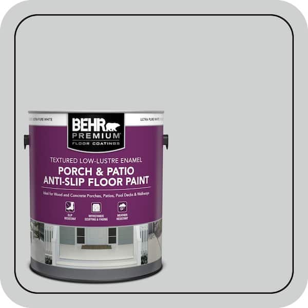 BEHR PREMIUM 1 gal. #PPH-43 GRAY PEARL Textured Low-Lustre Enamel Interior/Exterior Porch and Patio Anti-Slip Floor Paint (2)
