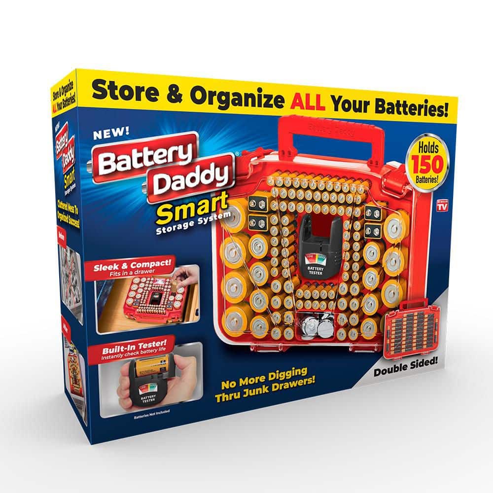 Battery Daddy 150 Battery Organizer and Storage Case with Tester