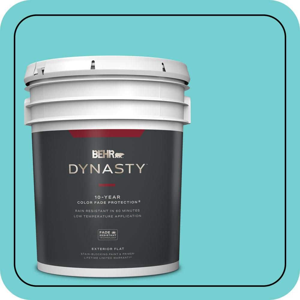 BEHR DYNASTY 5 gal. #P460-3 Soft Turquoise Flat Exterior Stain-Blocking Paint & Primer