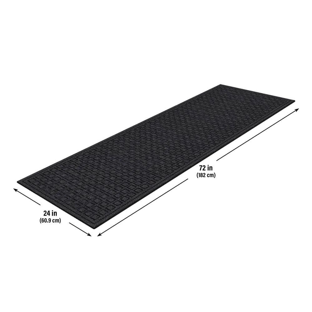 TrafficMaster Heavy Duty Black Charcoal 24 in. x 72 in. Non-Slip Indoor Outdoor Utility Runner (4)