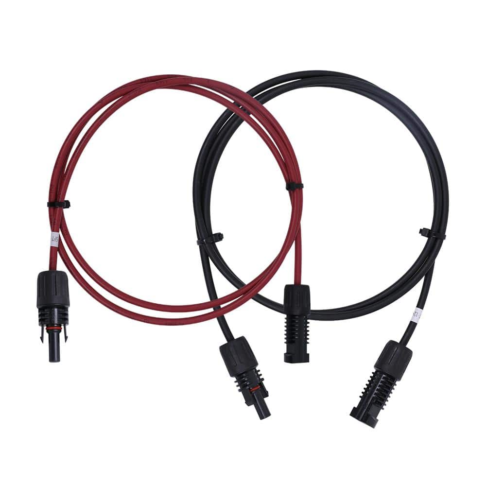 Renogy 5 ft. 12AWG Extension Cable with Male and Female Solar Panel Connectors 5 ft. 12AWG, 1 Pair 5 ft. 12 Gauge Red and Black (1)