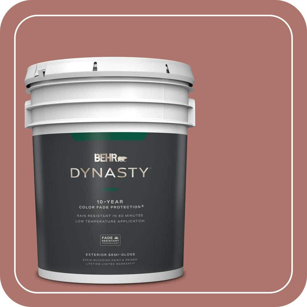 BEHR DYNASTY 5 gal. #S160-5 Hot Chili Semi-Gloss Enamel Exterior Stain-Blocking Paint & Primer
