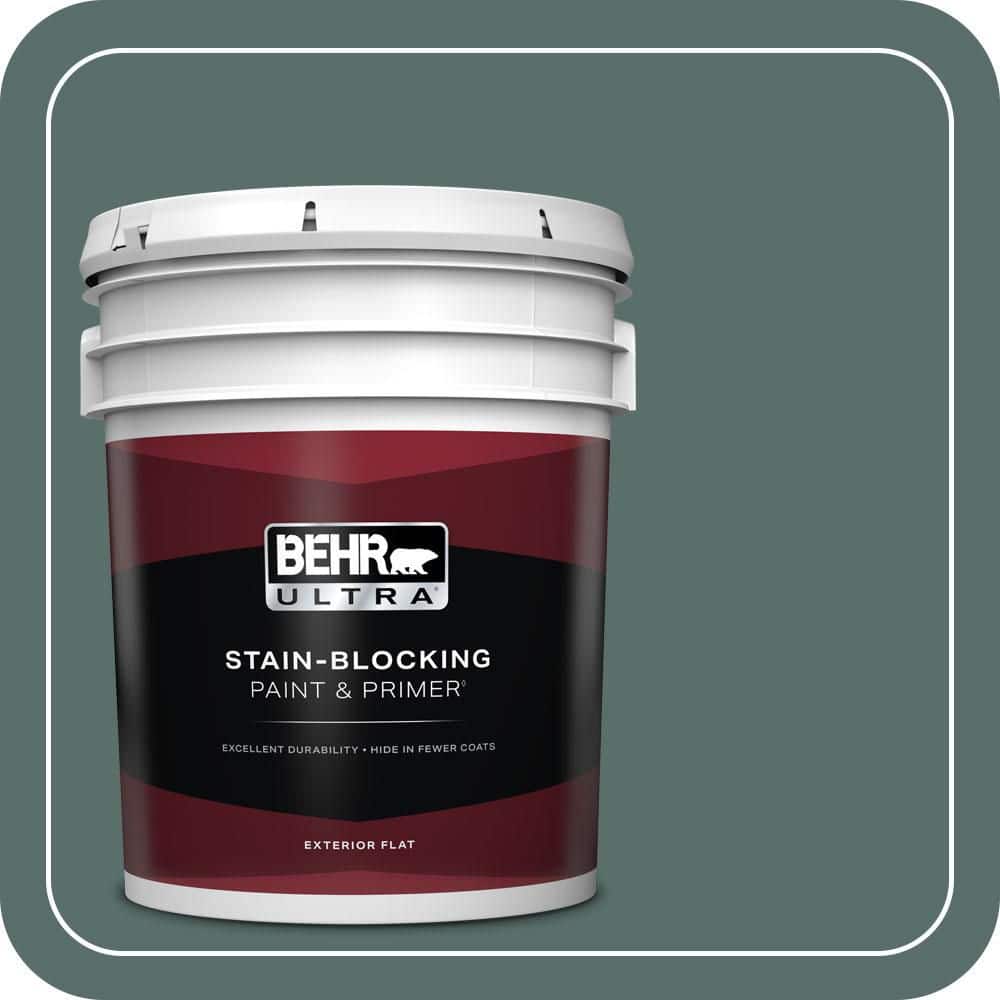 BEHR ULTRA 5 gal. #490F-6 Agave Frond Flat Exterior Paint & Primer