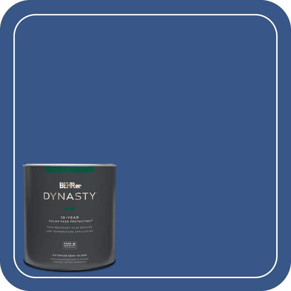 BEHR DYNASTY 1 qt. #S-G-590 Southern Blue Semi-Gloss Exterior Stain-Blocking Paint & Primer