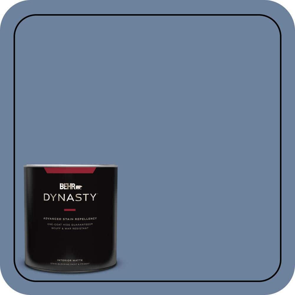 BEHR DYNASTY 1 qt. #S530-5 Brisk Blue One-Coat Hide Matte Interior Stain-Blocking Paint & Primer