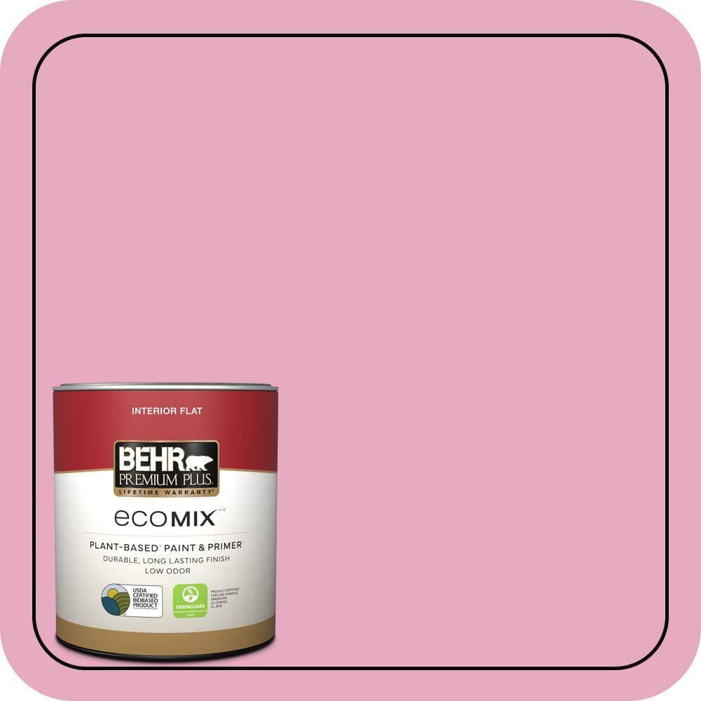 BEHR PREMIUM PLUS 1 qt. #P130-3 Little Princess Flat EcoMix Plant-Based Interior Paint & Primer (1)