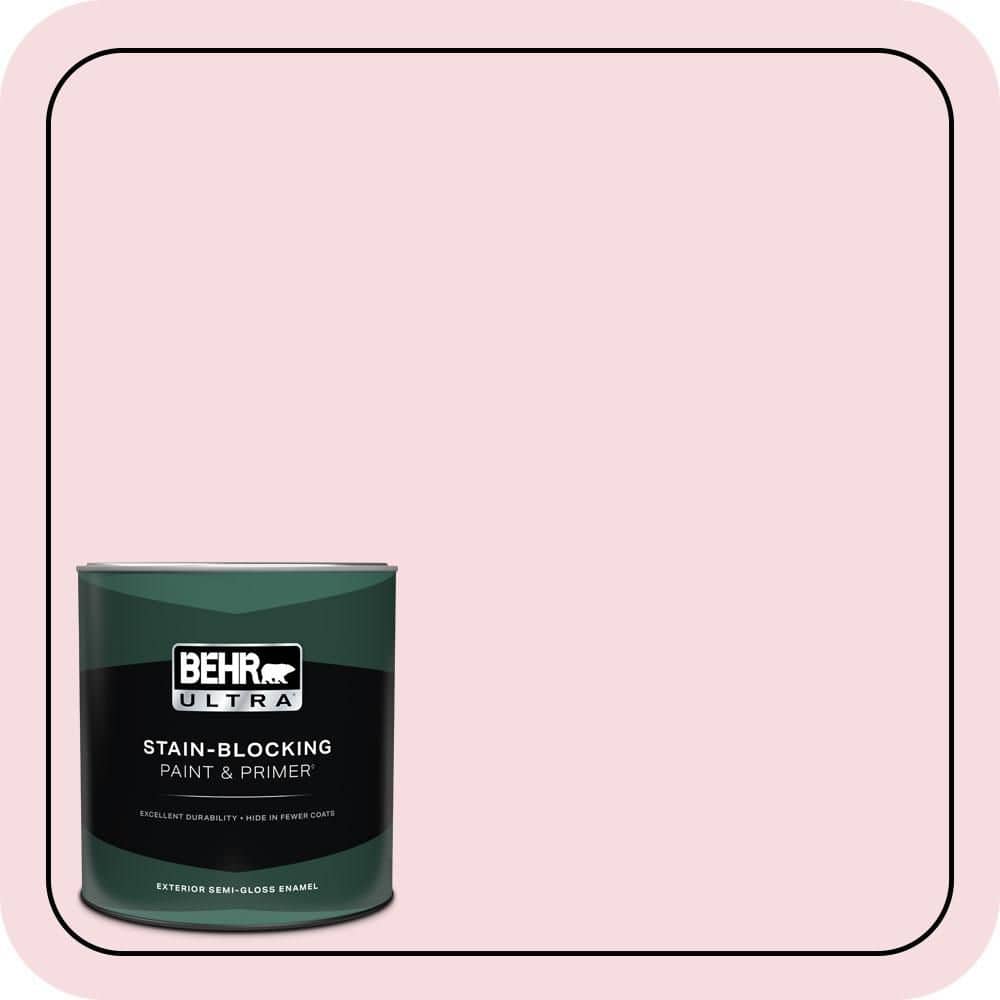BEHR ULTRA 1 qt. #P150-1 Blowing Kisses Semi-Gloss Enamel Exterior Paint & Primer