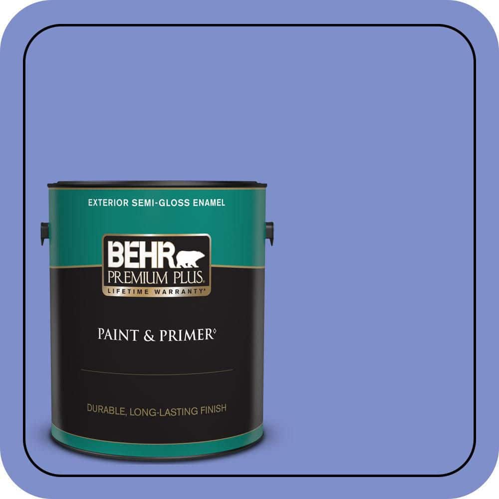 BEHR PREMIUM PLUS 1 gal. #P540-5 Pansy Garden Semi-Gloss Enamel Exterior Paint & Primer