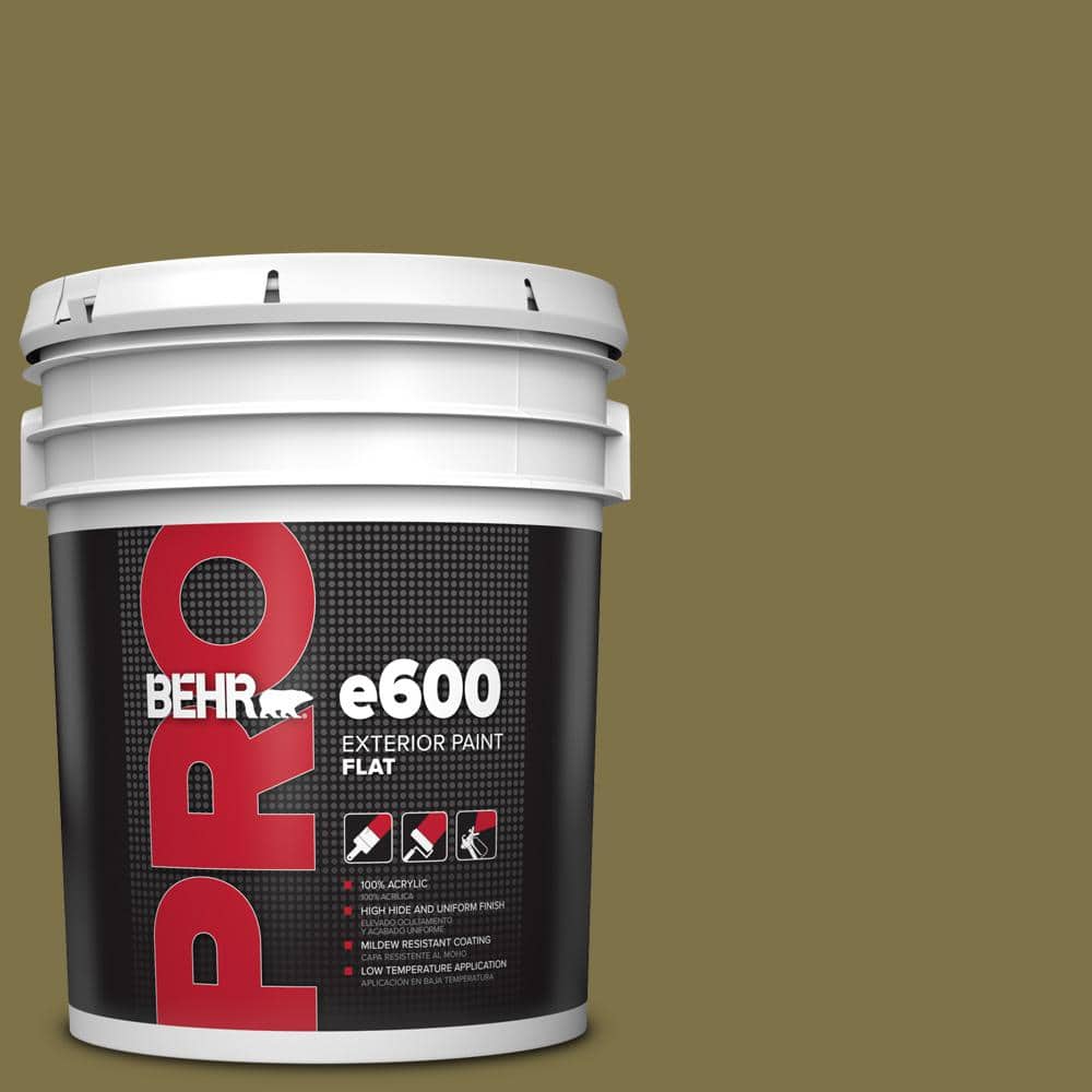 BEHR PRO 5 gal. #S330-7 Olive Shade Flat Exterior Paint
