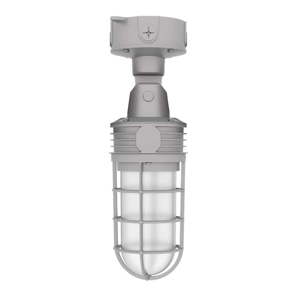 Commercial Electric VT 100-Watt Equivalent CE Integrated LED Vaportite CCT/Lumen Select, Canopy Light, Bronze (2)
