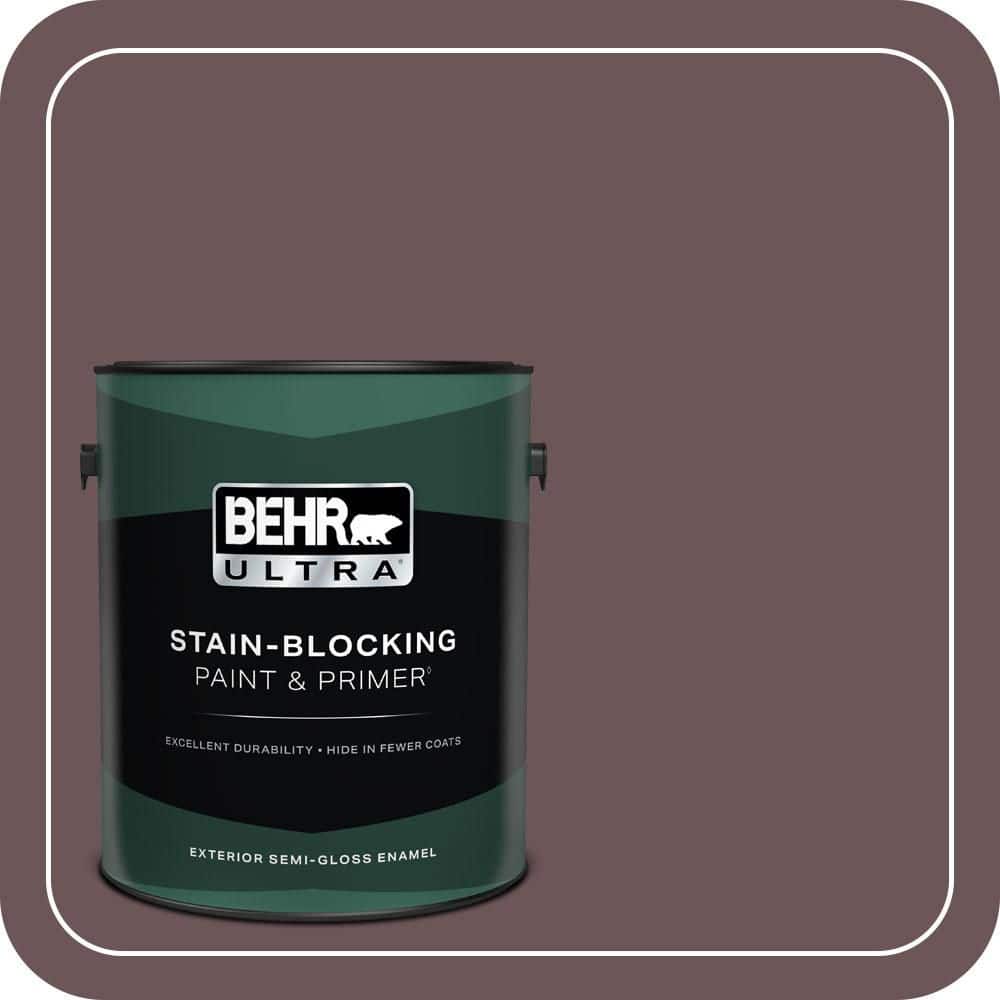 BEHR ULTRA 1 gal. #N120-7 Grand Plum Semi-Gloss Enamel Exterior Paint & Primer