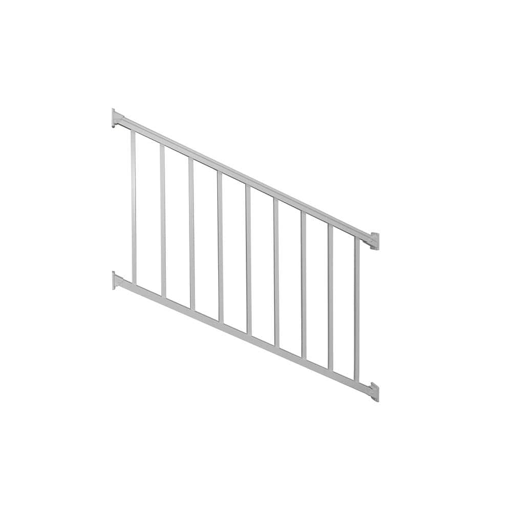 Weatherables Stanford 42 in. H x 72 in. W Textured White Aluminum Stair Railing Kit