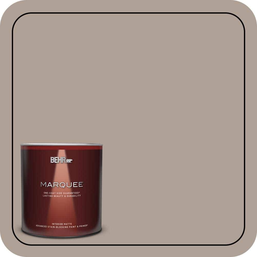 BEHR MARQUEE 1 Qt. #N180-4 Moleskin One-Coat Hide Matte Interior Paint & Primer