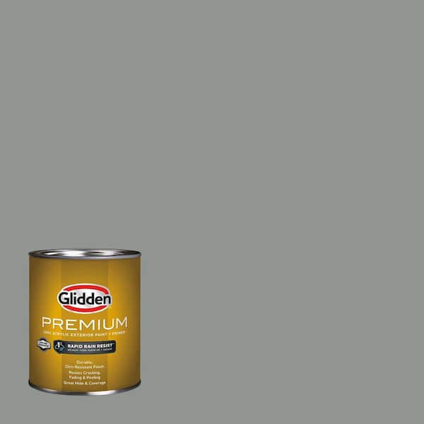 Glidden Premium 1 qt. PPG0994-6 Husky Gray Flat Exterior Latex Paint (2)
