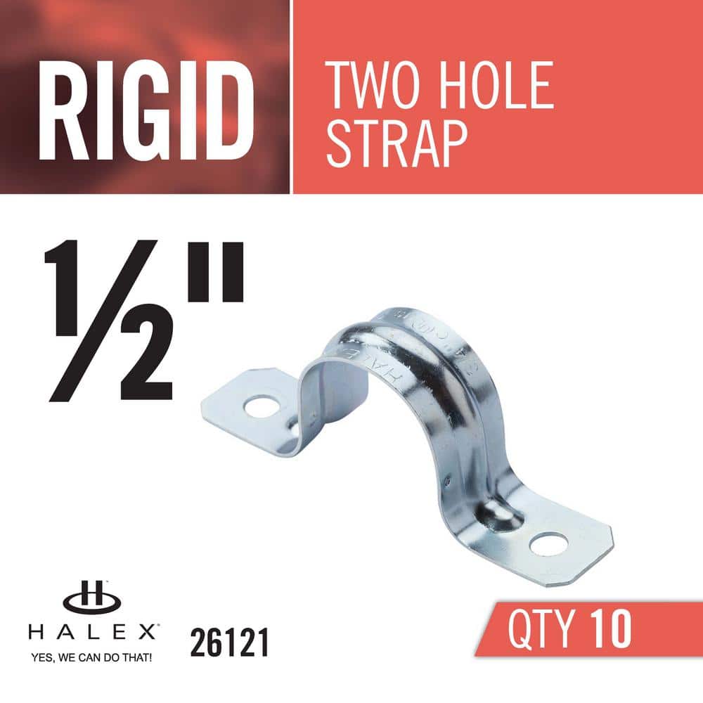 Halex 1/2 in. Rigid 2-Hole Conduit Straps (10-Pack) (2)