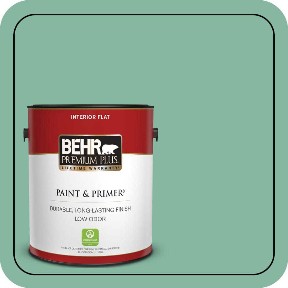 BEHR PREMIUM PLUS 1 gal. #480D-4 Indian Ocean Flat Low Odor Interior Paint & Primer