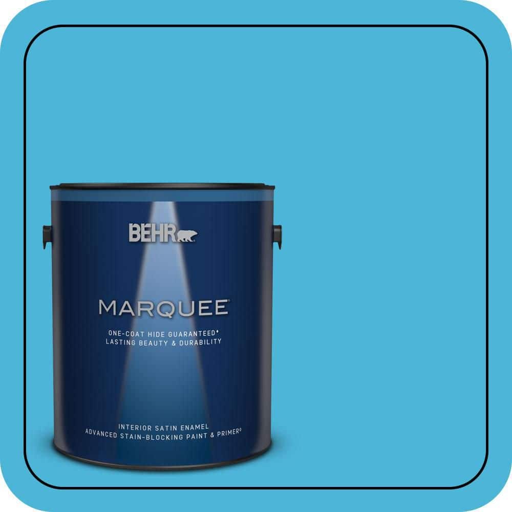 BEHR MARQUEE 1 gal. #P490-4 Aztec Sky Satin Enamel Interior Paint & Primer