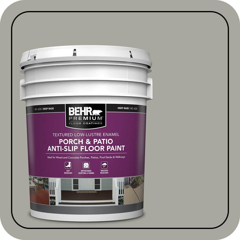 BEHR PREMIUM 5 gal. #PPU25-05 Old Celadon Textured Low-Lustre Enamel Interior/Exterior Porch and Patio Anti-Slip Floor Paint