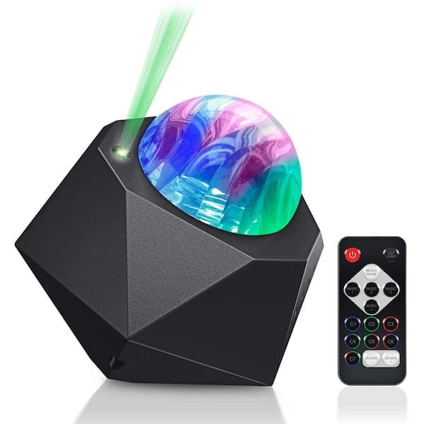 Unbranded Multi-Color Sound Reactive USB Powered Galaxy Wave Projector Laser Integrated LED Light Show with Remote Control