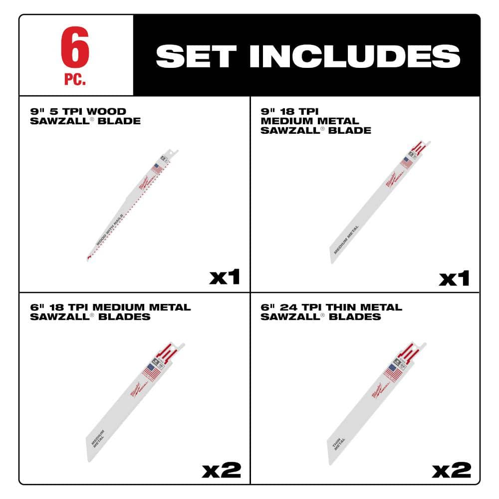 Milwaukee SAWZALL General Purpose Reciprocating Blade Set (6-Piece) (2)