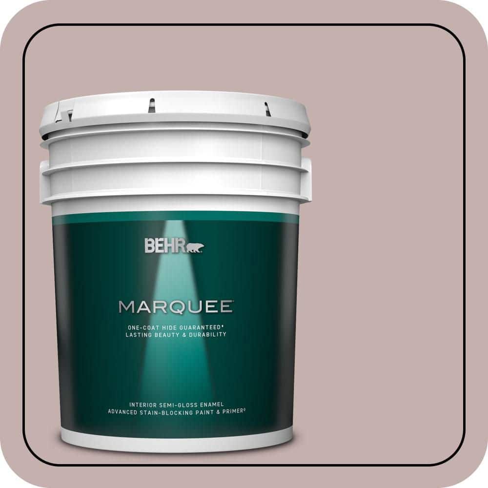 BEHR MARQUEE 5 gal. #MQ1-45 Versailles Rose One-Coat Hide Semi-Gloss Enamel Interior Paint & Primer