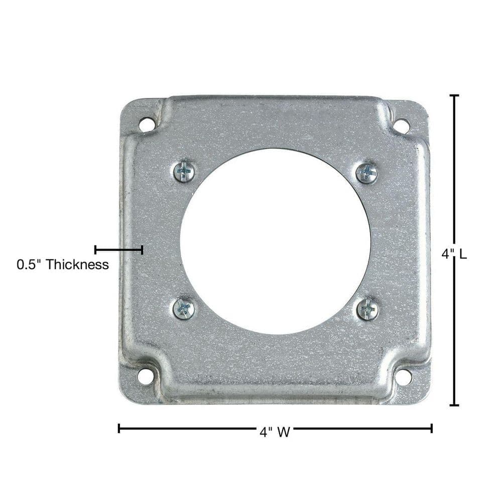 Steel City 4 in. Pre-Galvanized Steel Square Electrical Box Surface Cover (RS14-10R) (4)