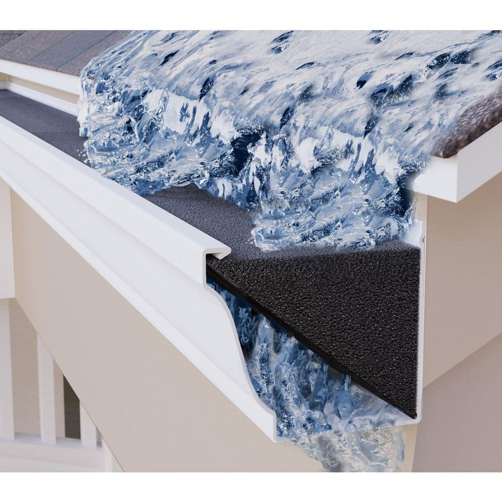 GutterFoam FR 4 ft. Foam Filter Plastic Gutter Guard for 5 in. K-Style (8-Pack) (3)