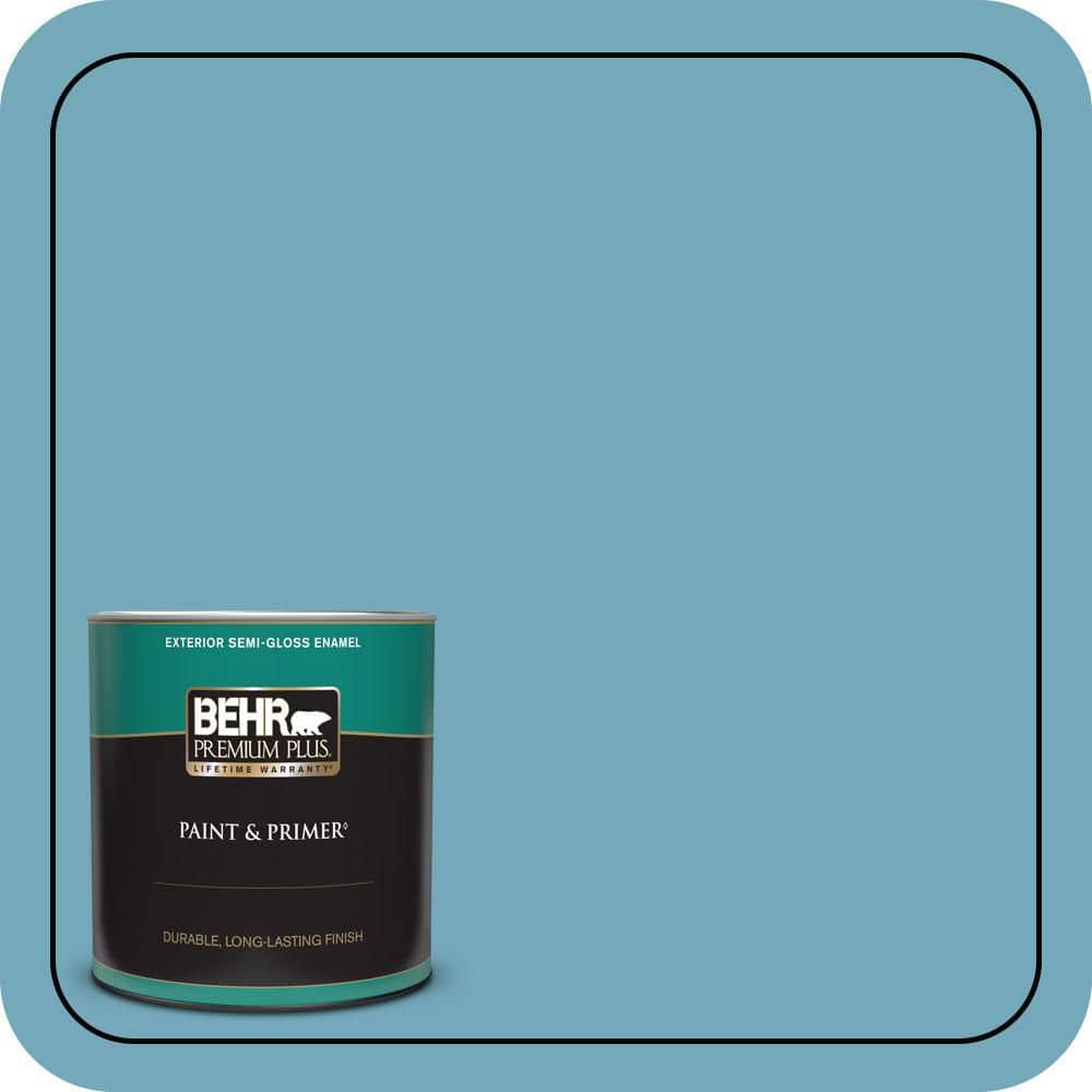 BEHR PREMIUM PLUS 1 qt. #S460-4 Snowboard Semi-Gloss Enamel Exterior Paint & Primer