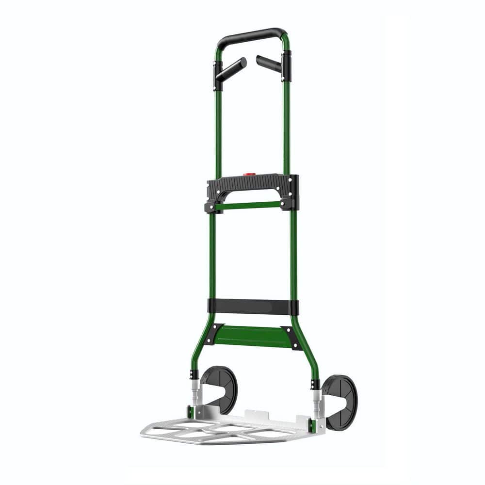 Afoxsos Upgraded Folding Hand Truck with 375lb Capacity, Aluminum Wheel Bracket & Portable Dolly Cart for Indoor/Outdoor Use (1)