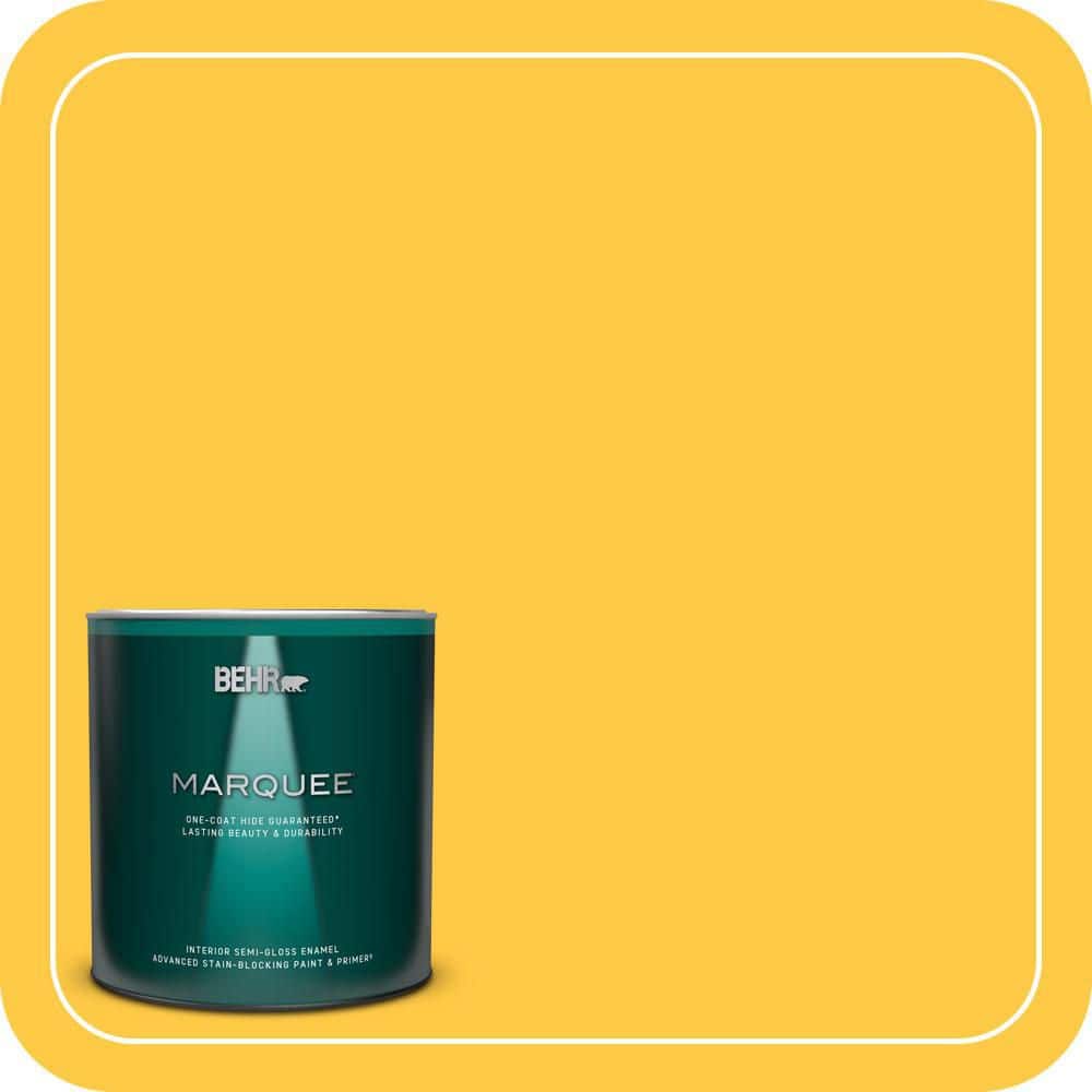 BEHR MARQUEE 1 qt. #P290-6 English Daisy Semi-Gloss Enamel Interior Paint & Primer (1)