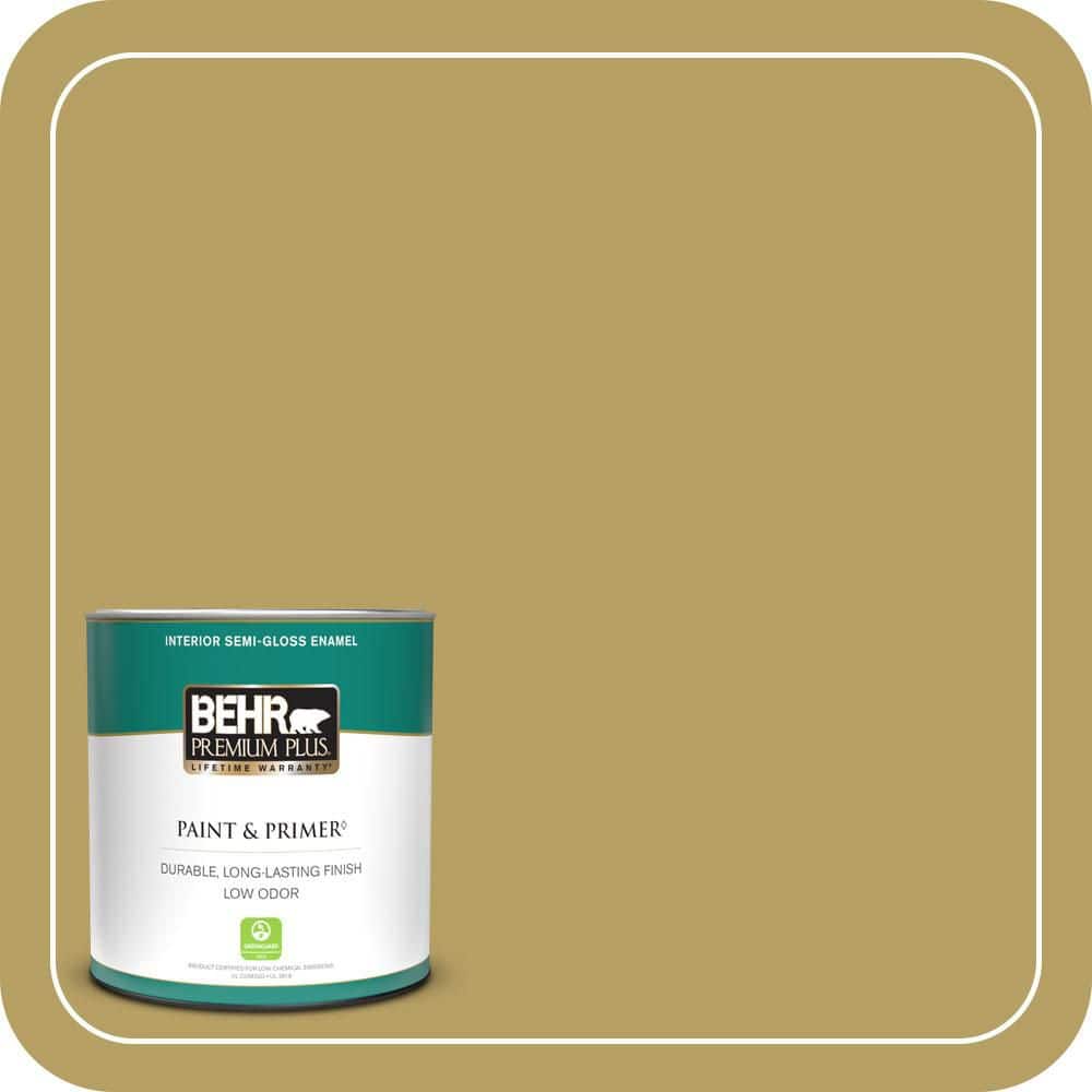 BEHR PREMIUM PLUS 1 qt. #PPU6-19 Chameleon Semi-Gloss Enamel Low Odor Interior Paint & Primer