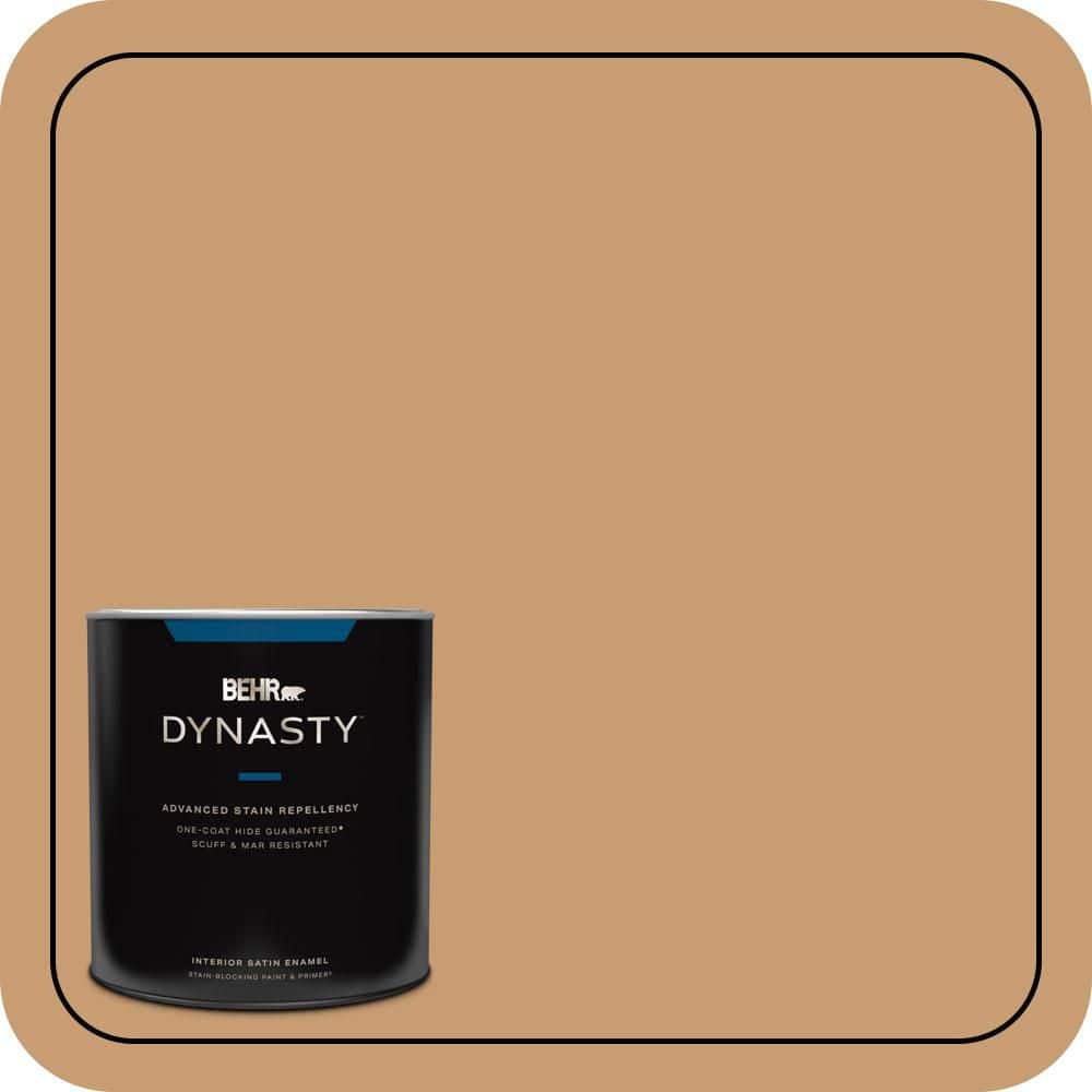 BEHR DYNASTY 1 qt. #S270-5 Gingersnap One-Coat Hide Satin Enamel Interior Stain-Blocking Paint & Primer