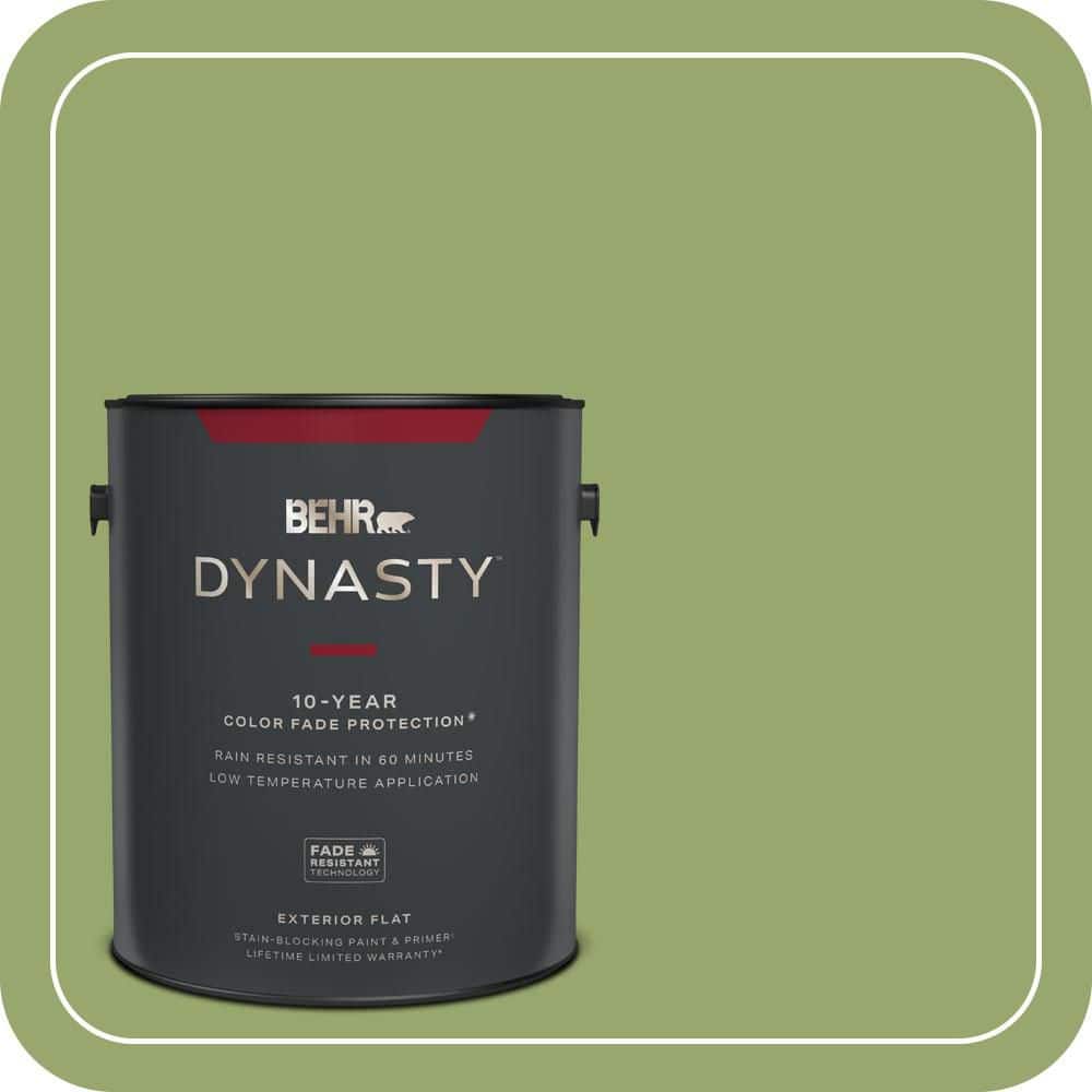 BEHR DYNASTY 1 gal. #MQ4-43 Green Plaza Flat Exterior Stain-Blocking Paint & Primer