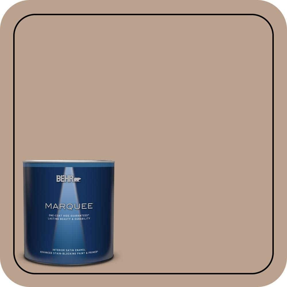 BEHR MARQUEE 1 qt. #T15-17 Mocha Foam Satin Enamel Interior Paint & Primer