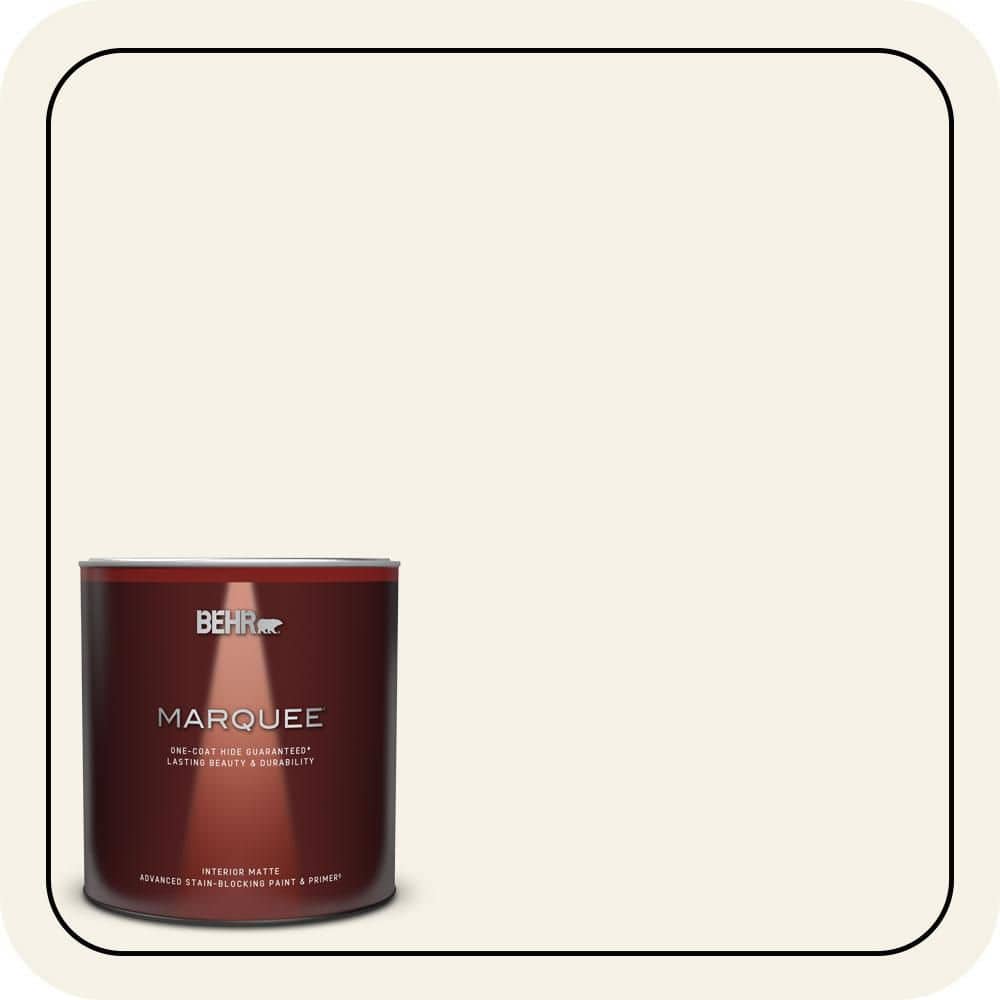 BEHR MARQUEE 1 qt. #W-F-400 Swan Wing Matte Interior Paint & Primer