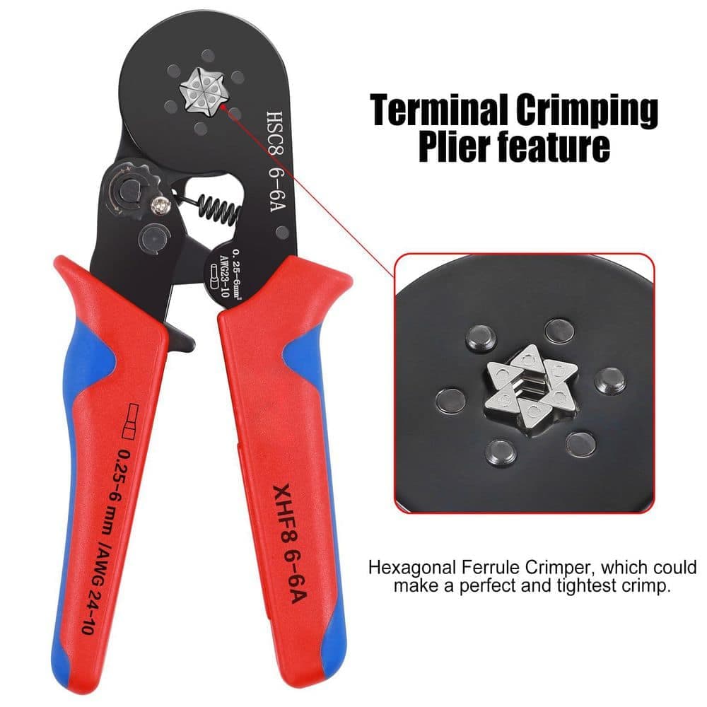 Unbranded 1700 PCS Hexagonal Ferrule Crimping Tool Kit Wire End Terminals AWG 28-5 for Electrical Automation Systems (2)