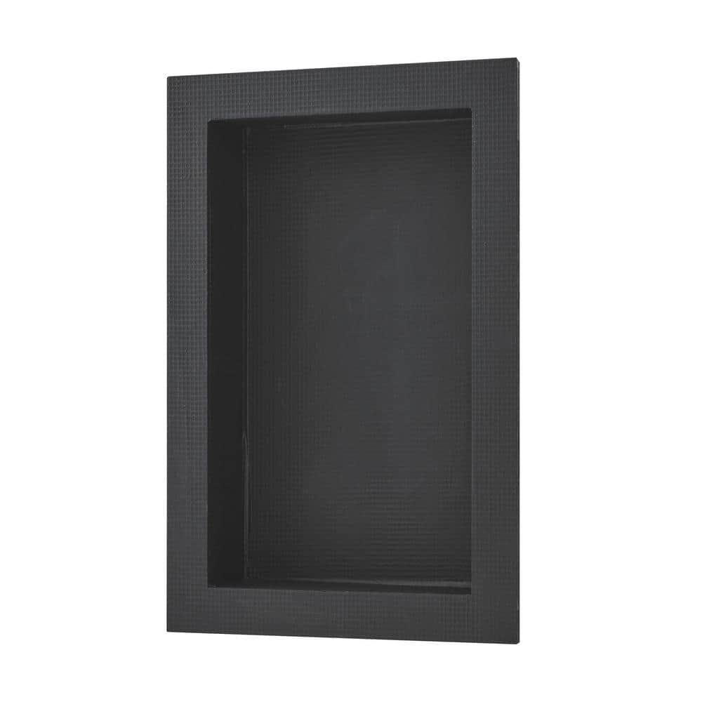 Carlton Plumbing Dover 17 in. W x 5 in. H x 16 in. D XPS Foam Shower Niche Set of 1 in Matte Black with Adjustable shelves (3)