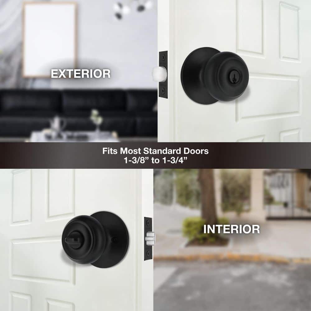 Defiant Hartford Matte Black Keyed Entry Door Knob (3)