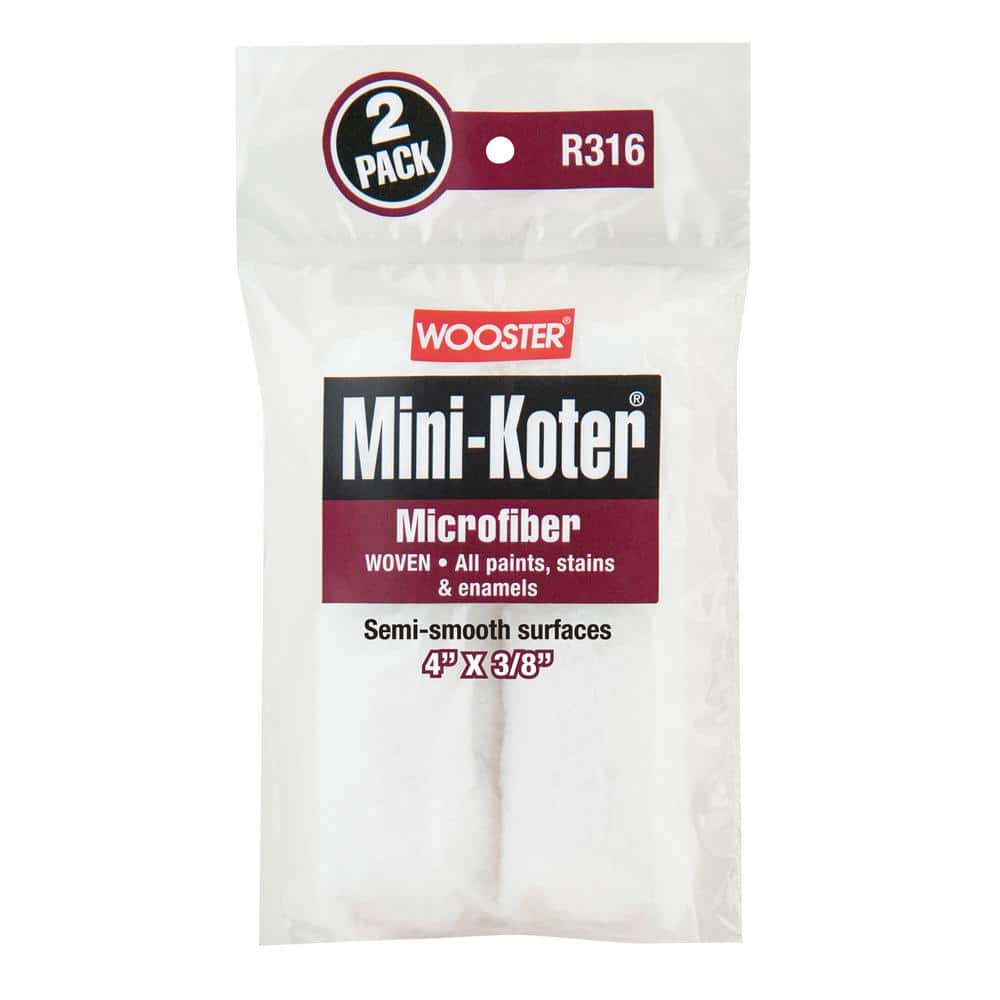 Wooster 4 in. x 3/8 in. Mini-Koter Microfiber Roller (2-Pack) (1)