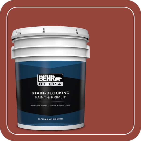 BEHR ULTRA 5 gal. #PPU2-17 Morocco Red Satin Enamel Exterior Paint & Primer (2)