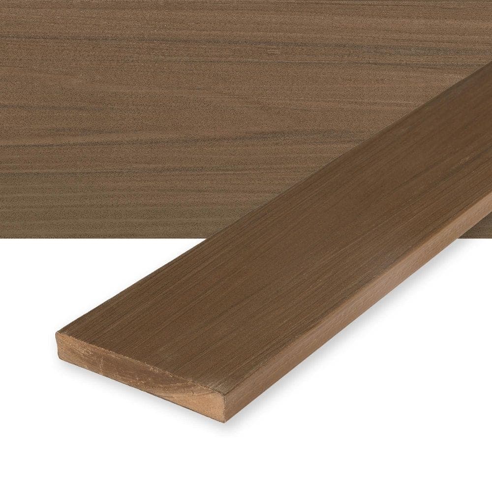 Deckorators Summit 1 in. x 6 in. x 16 ft. Boulder Brown Square Edge Composite Deck Board