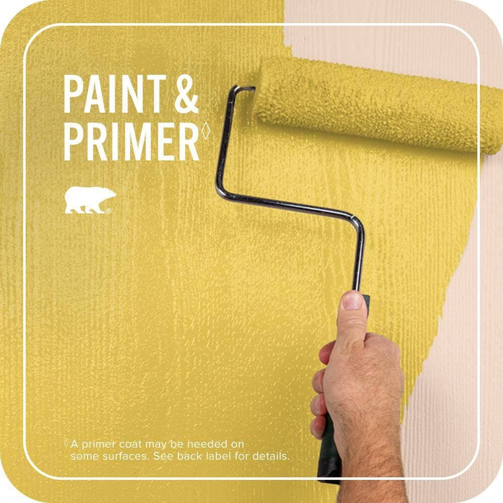 BEHR PREMIUM PLUS 1 qt. #P310-6 Radiant Sun Satin Enamel Exterior Paint & Primer (3)