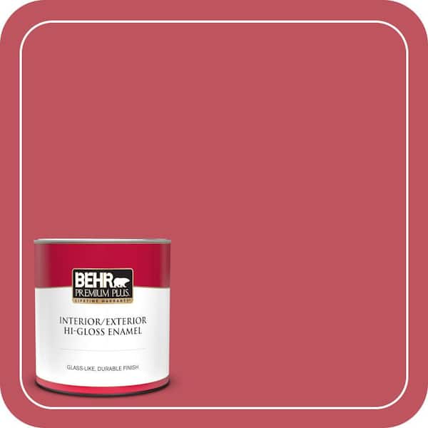 BEHR PREMIUM PLUS 1 qt. #P140-6 Hibiscus Flower Hi-Gloss Enamel Interior/Exterior Paint & Primer (2)