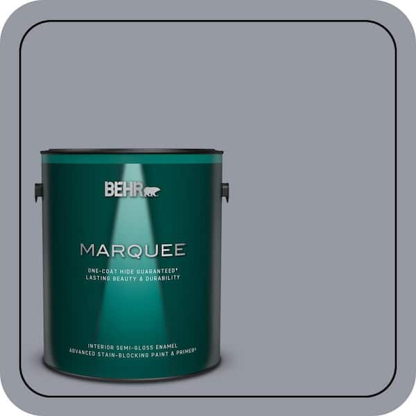 BEHR MARQUEE 1 gal. #N540-4 Silhouette One-Coat Hide Semi-Gloss Enamel Interior Paint & Primer (2)